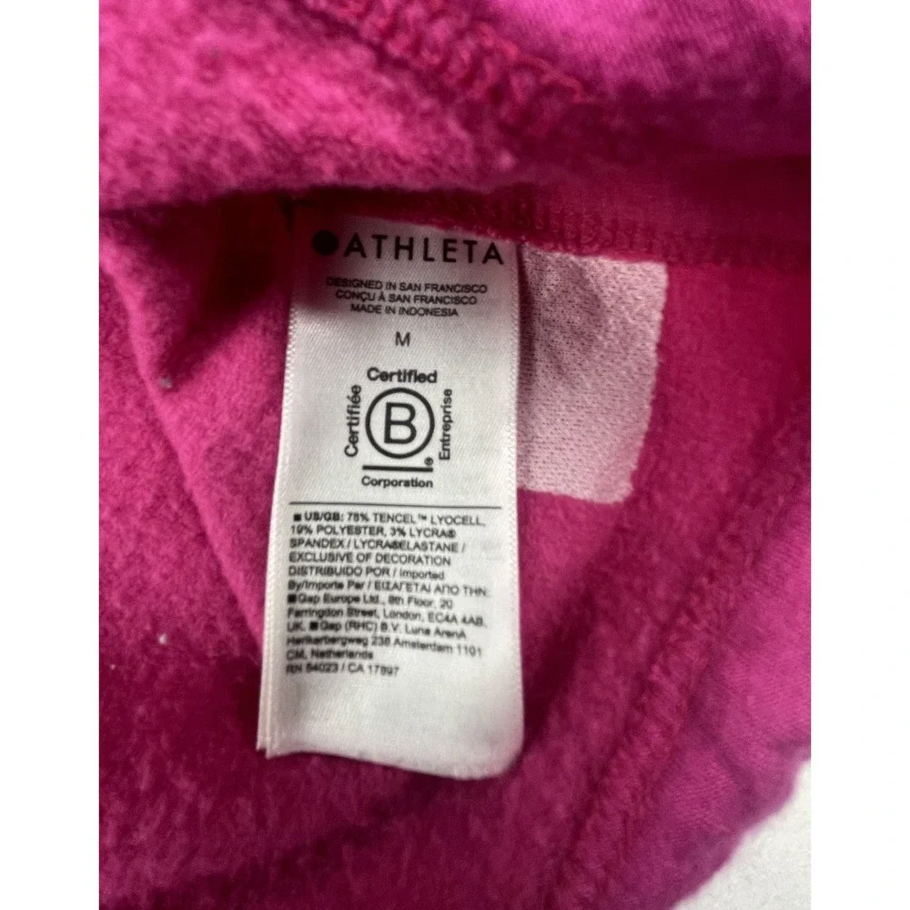 ATHLETA WOMENS MEDIUM PINK CREWNECK SWEATSHIRT HI LOW HEM LONG SLEEVE ATHLEISURE - Picture 10 of 12